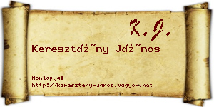 Keresztény János névjegykártya