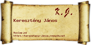 Keresztény János névjegykártya